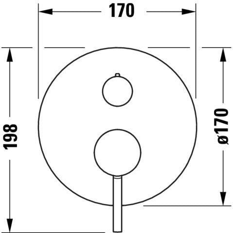 DURAVIT Circle Einhebel-Wannenmischer Unterputz mit Umstellventil, Chrom