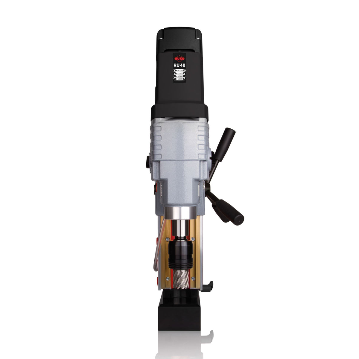 Kernbohrmaschine RU40 12-80 mm 1800 W RUKO – 4-Gang-Getriebe & 20.000 N Magnethaltekraft