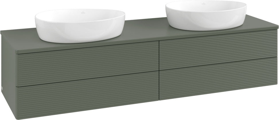 Villeroy & Boch Waschtischunterschrank Antao 1600 mm Leaf Green Matt – 4 Auszüge, LED, Push-to-open