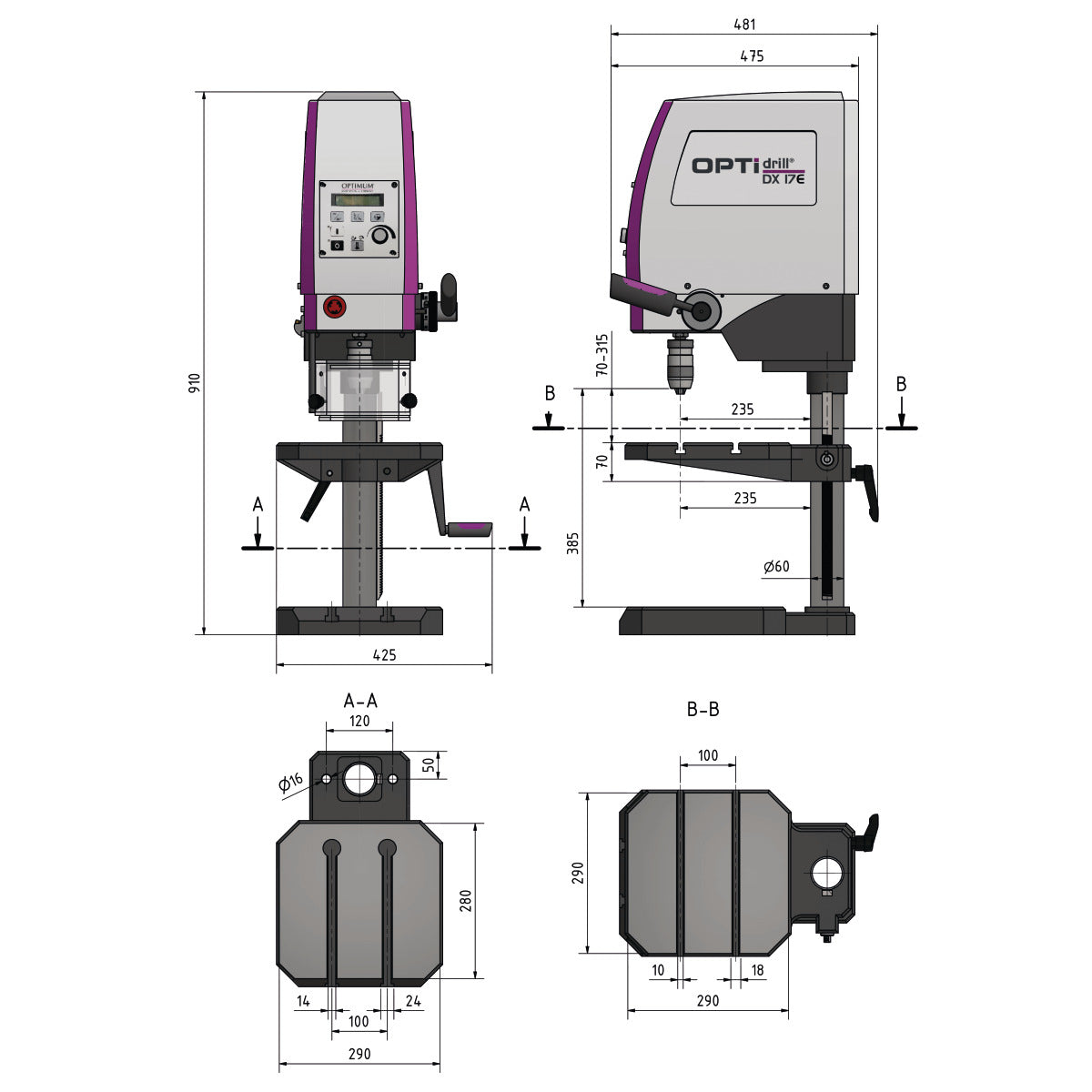 Optimum Tischbohrmaschine OPTIdrill DX 17E - SM-3020168
