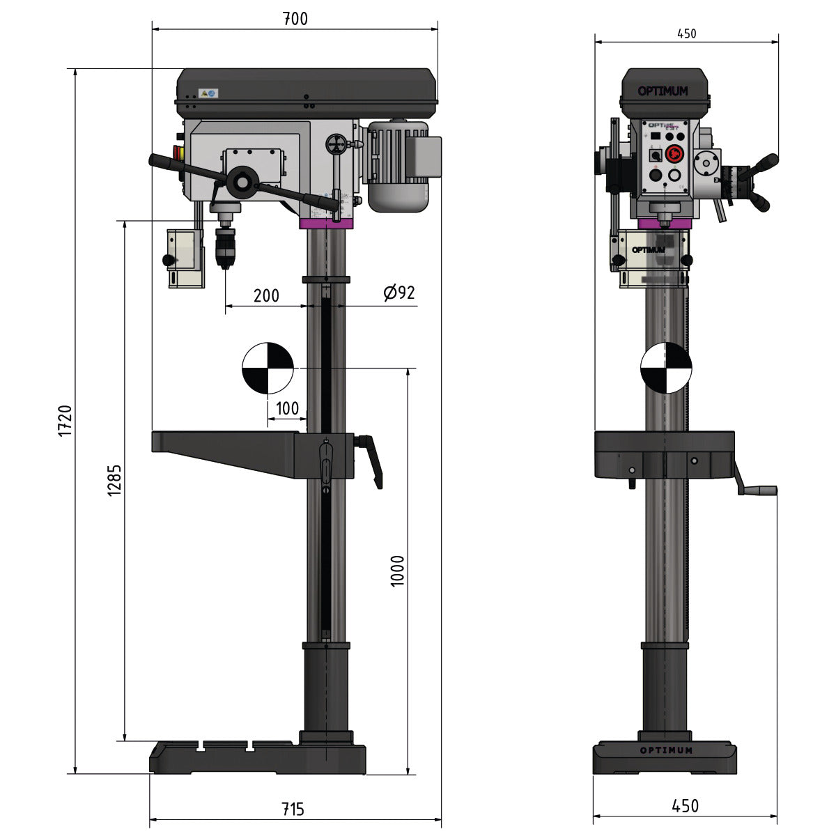Optimum Säulenbohrmaschine OPTIdrill DH 28FS - SM-3020284