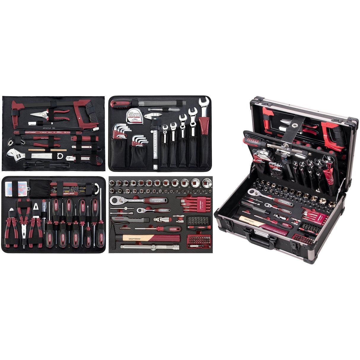 KRAFTWERK 3948 AluPro Werkzeugkoffer – 263-tlg. Profi-Komplettset im Aluminiumkoffer - KW-3948