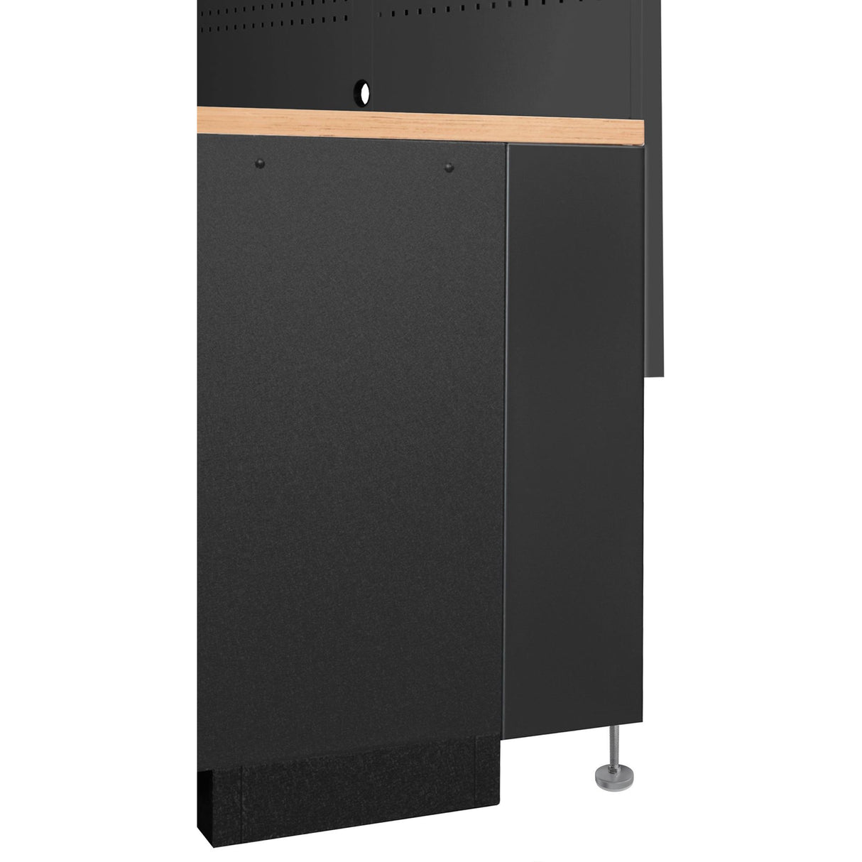 KRAFTWERK MOBILIO-EX 6er Kombi – Modular mit Lochwand & Buche-Multiplex-Arbeitsplatte - KW-3964C-BLK-EX