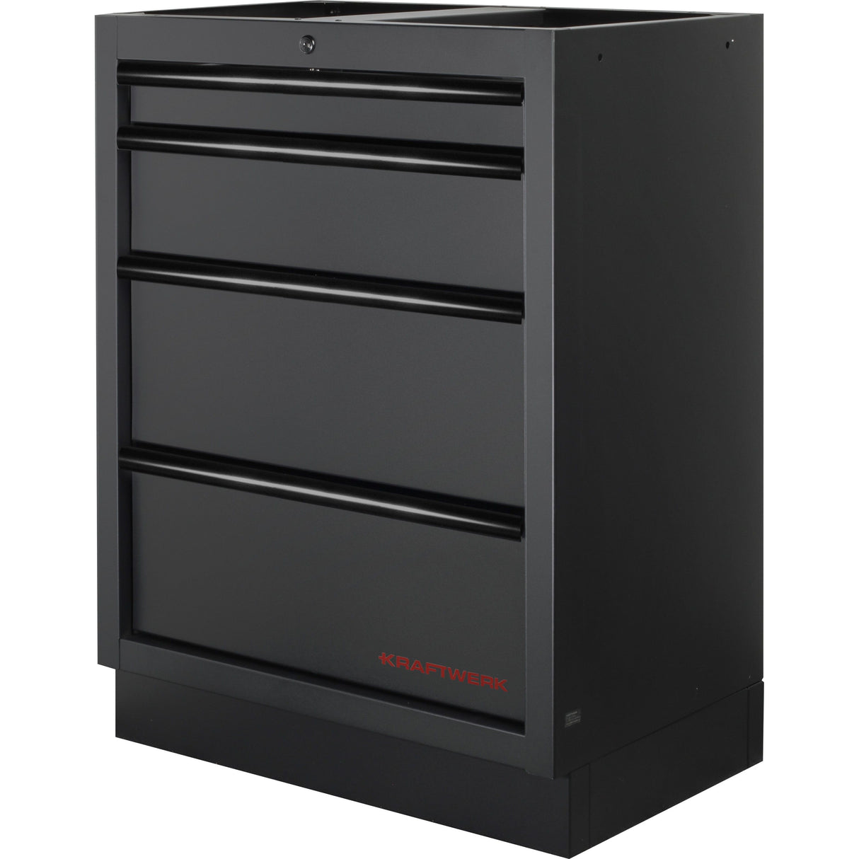 KRAFTWERK 3964E-BLK-IX MOBILIO Ecklösung – 8-Element-Werkstattwand mit Inox-Arbeitsplatte & Rolladenschränken - KW-3964E-BLK-IX