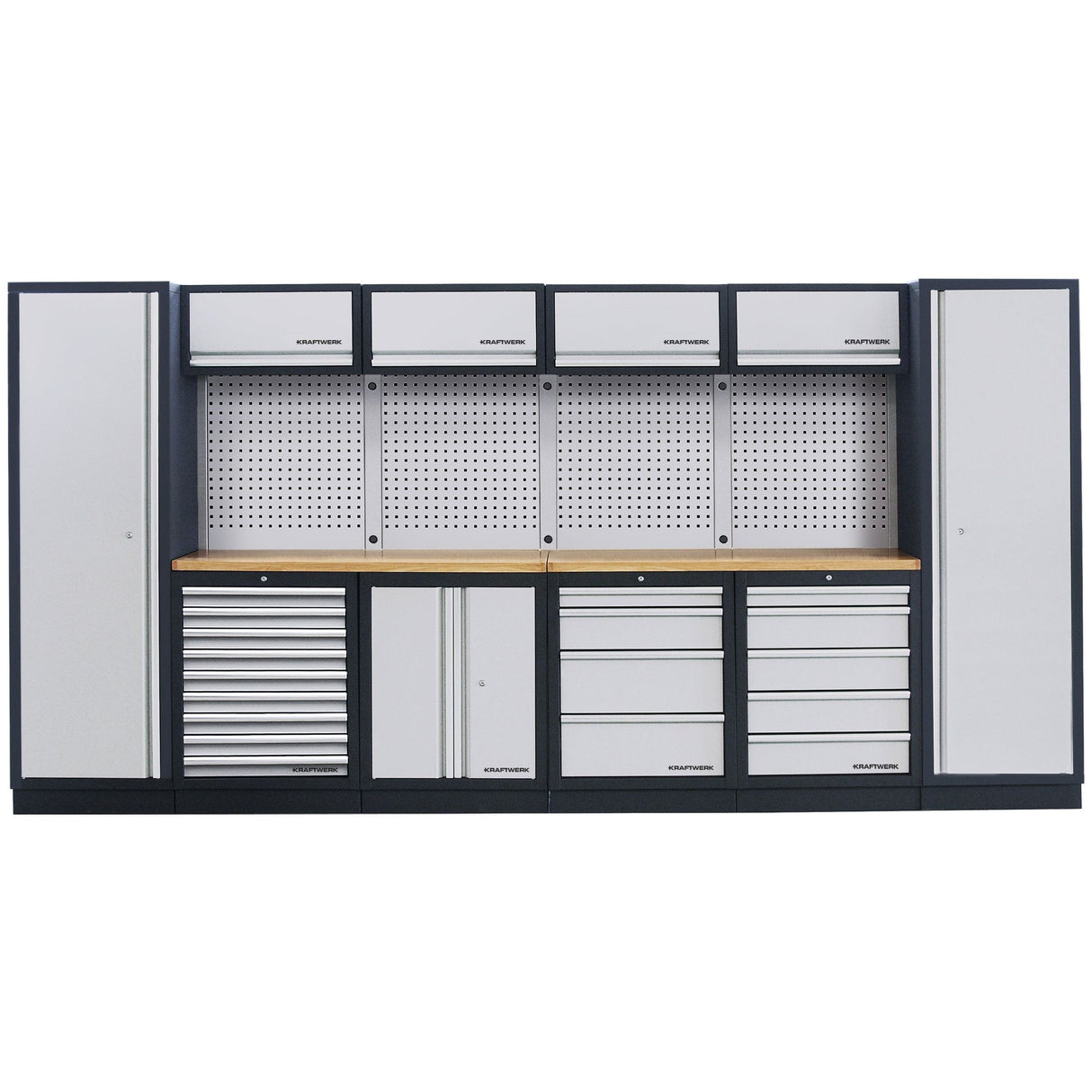 Heavy-duty garage storage cabinet system with drawers, lockers, and pegboard for tools – toprools.com