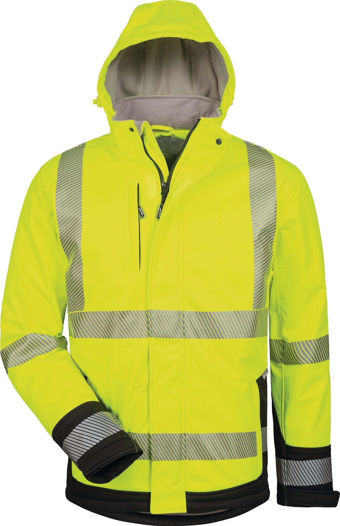 ELYSEE Warnschutz-Softshelljacke Melvin gelb/schwarz – EN ISO 20471 Kl. 3, wasserdicht & atmungsaktiv