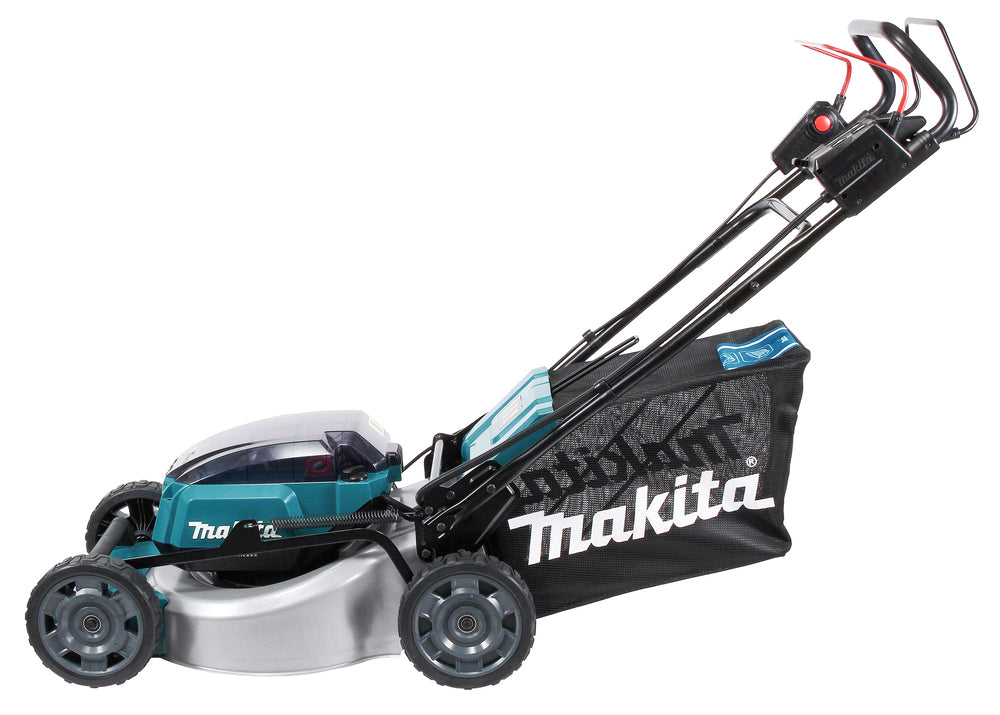 Makita Akku-Rasenmäher 2x18 V mit Stahldeck und 4 Akku-Slots - DLM465PT4