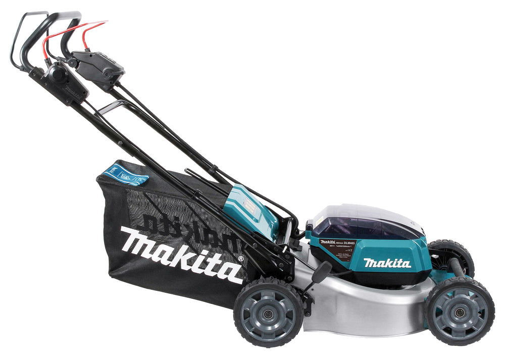 Makita Akku-Rasenmäher 2x18 V mit Stahldeck und 4 Akku-Slots - DLM465PT4