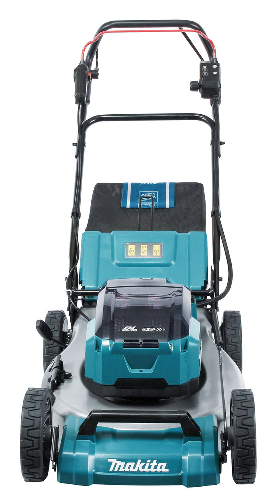 Makita Akku-Rasenmäher 2x18 V mit Stahldeck für große Rasenflächen - DLM536PT2