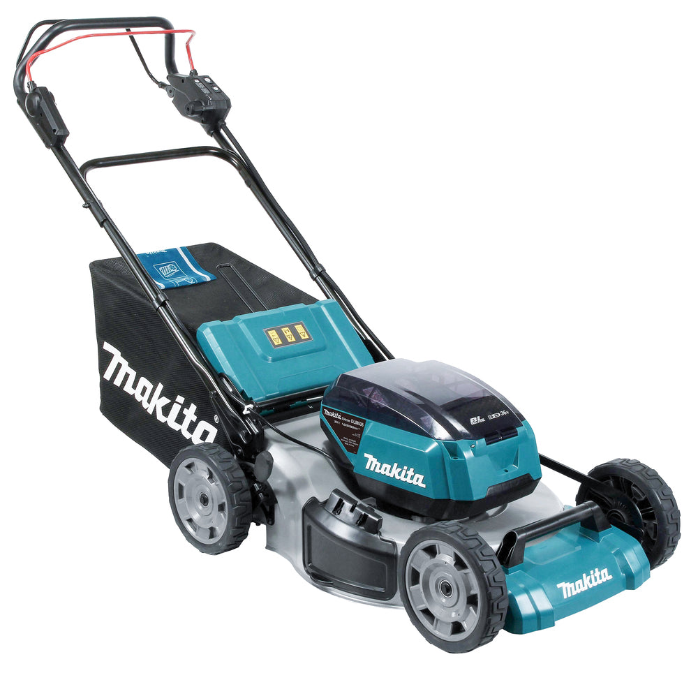 Makita Akku-Rasenmäher 2x18 V mit Stahldeck für große Rasenflächen - DLM536PT2