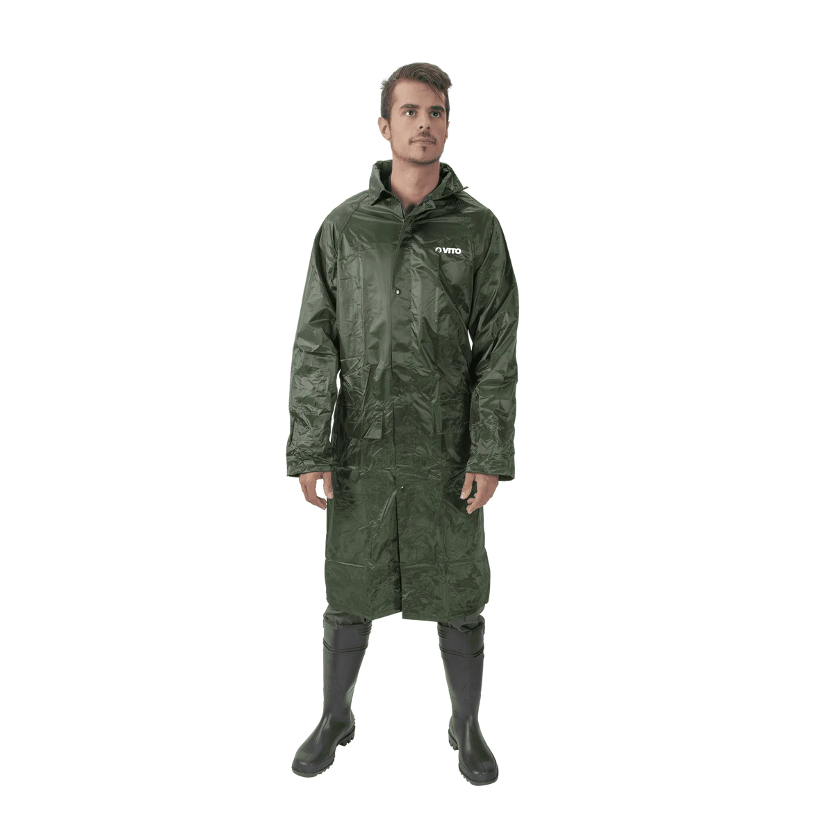 VITO Nylon Mackintosh, Regenmantel mit Kapuze, Regenjacke, Regenponcho M bis XXL - VICN