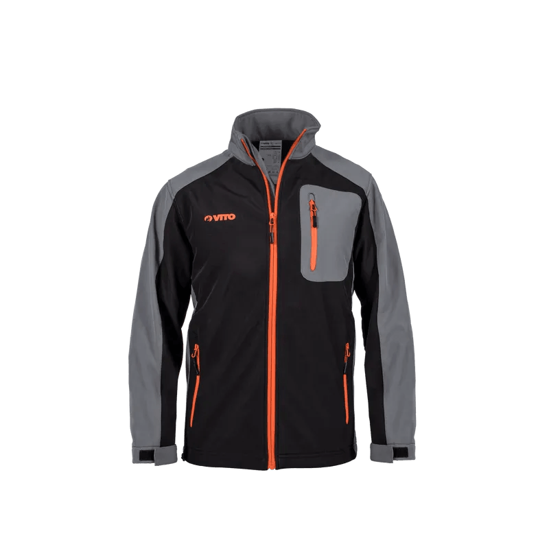 VITO Wasserdichte Outdoor-Arbeitsjacke - Modell: FOG - Polarjacke für niedrige Temperaturen - Schutz vor Regen und Schnee - mit 3 Fronttaschen, Reißverschluss, hoher Kragen, verstärkte Nähe - Security - toprools.com TP Profishop GmbH