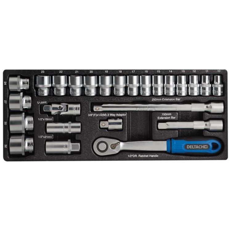 Deltach 1/2" Steckschlüsselsatz, 25 Stück, Modul M 120025