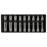 Deltach 1/2" Stecknuss, Steckschlüsselnsatz E-Torx, kurz+lang, 18 Stück, S-Module 126000