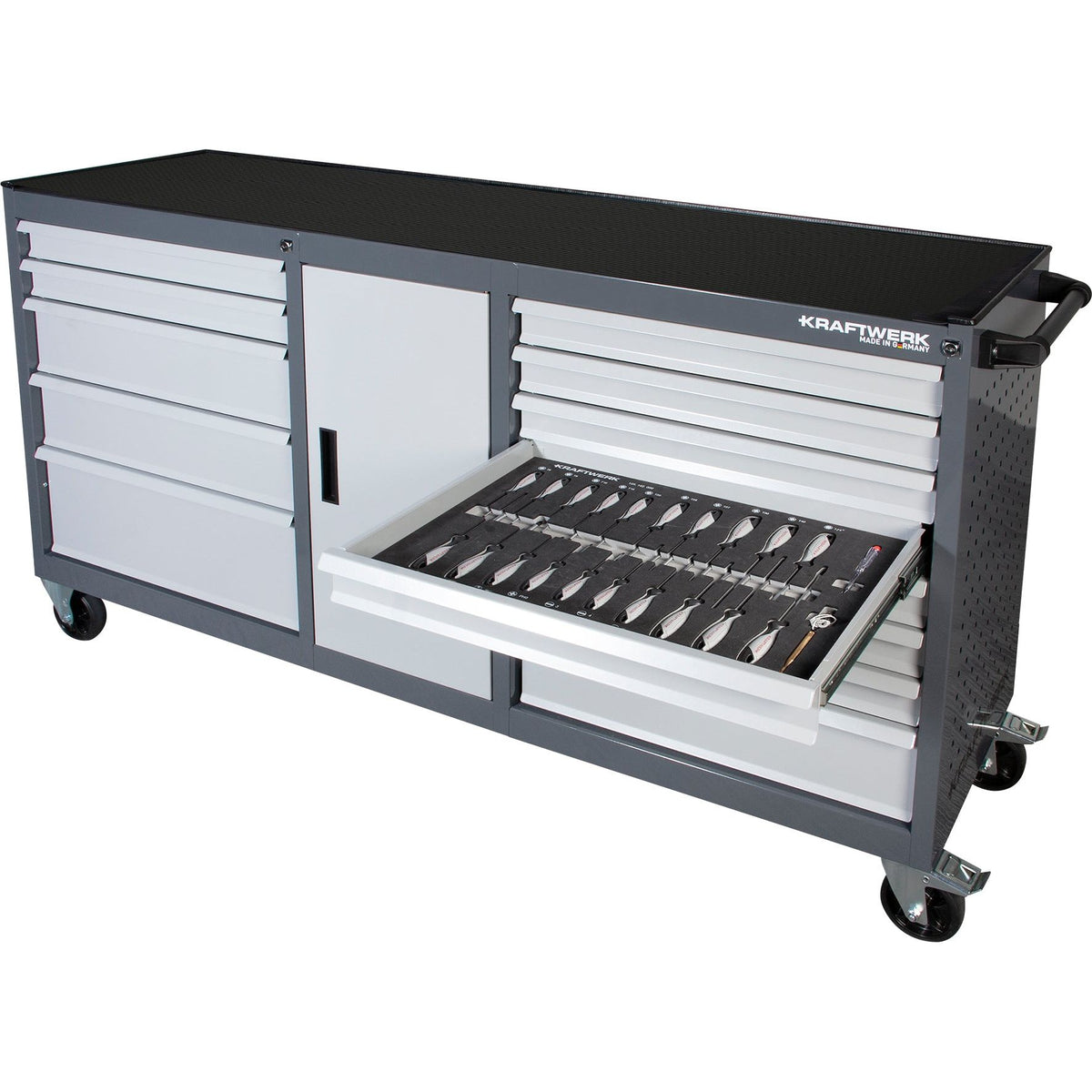 KRAFTWERK professional workshop tool cabinet with drawers and wheels for organized hand tool storage – heavy-duty tool trolley available at toprools.com