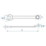 KING TONY Profi-Werkzeuge - Zoll Ring-Maulschlüssel - 2-1/8" Zoll F131S68B