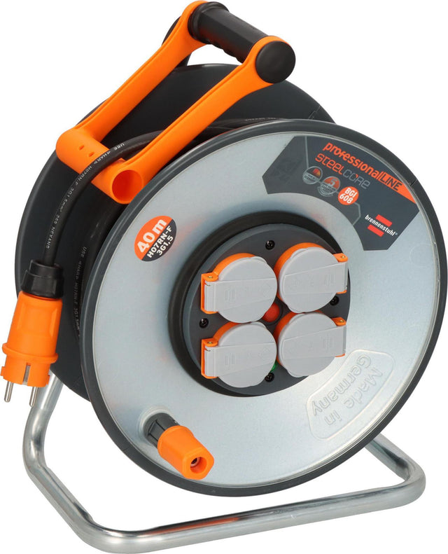 Brennenstuhl professionalLINE SteelCore Kabeltrommel 40m Gummi 4 Steckdosen IP44