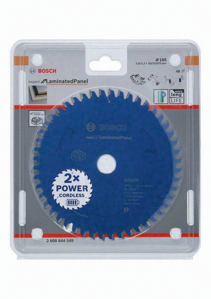 BOSCH Kreissägeblatt Expert for Laminate 165 mm Z48 WZ für Akkusägen