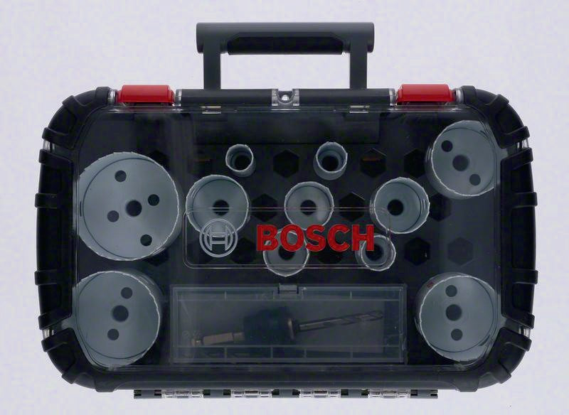 BOSCH Lochsägen-Set Univ.Progressor for Wood and Metal 14-tlg. 20-76 mm, Bi-Metall, 40 mm Schnitttiefe, im Koffer