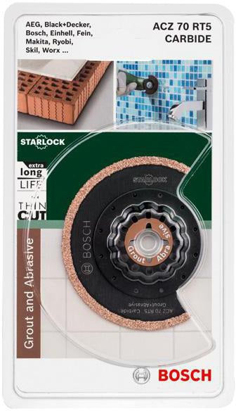 BOSCH Segmentsägeblatt ACZ 70 RT5 Carbide-RIFF Ø 70 mm Starlock für Mörtel und Abrasive