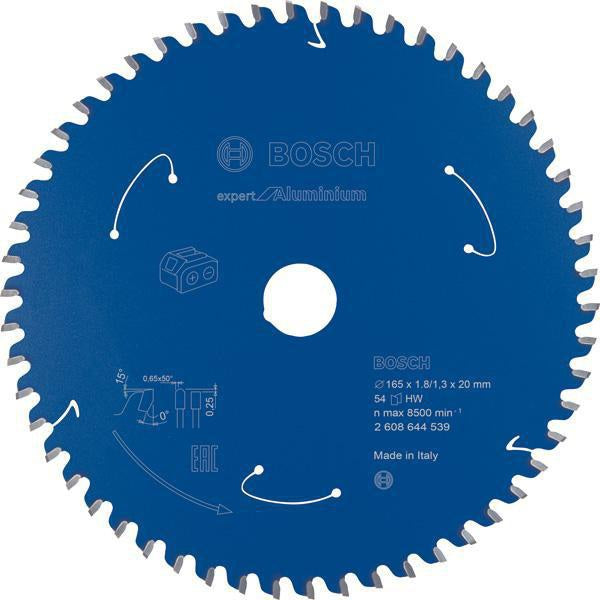 BOSCH Kreissägeblatt Expert for Aluminium 165 mm Z54 HLTCG – für Akku-Kreissägen