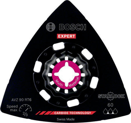 BOSCH EXPERT Sanding Plate AVZ 90 RT6 Starlock – Schleifplatte für Ecken und Kanten, Körnung 60