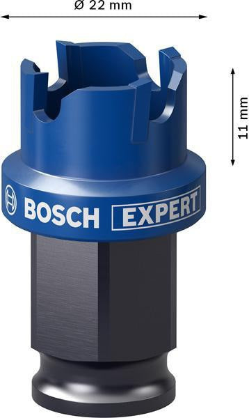 Bosch Lochsäge Expert Sheet Metal 20 mm – Carbide-Zähne für Edelstahl & härtesten Stahl, Power Change Plus