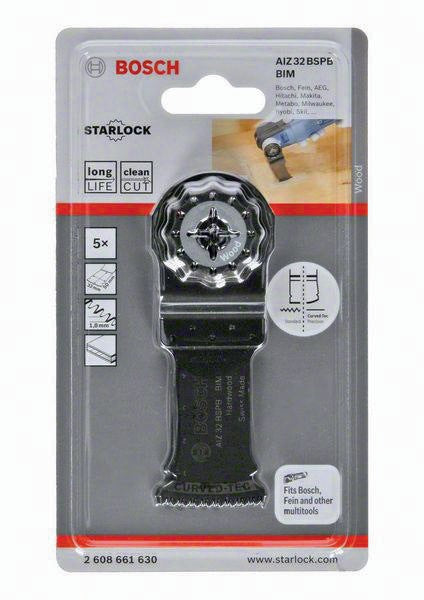 BOSCH Tauchsägeblatt AIZ 32 BSPB, 32 mm, BIM, Starlock, für Hartholz und laminierte Paneele