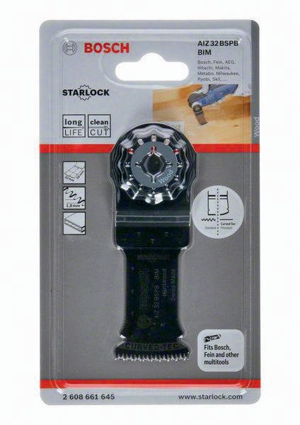 BOSCH Tauchsägeblatt AIZ 32 BSPB, 32 mm, BIM, Starlock, für Hartholz und laminierte Paneele