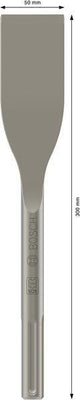 BOSCH SDS-max Fliesenmeißel 300 mm x 50 mm – Flache Ausführung mit angewinkelter Schneide