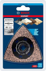 BOSCH EXPERT Sanding Plate AVZ 90 RT6 Starlock – Schleifplatte für Ecken und Kanten, Körnung 60