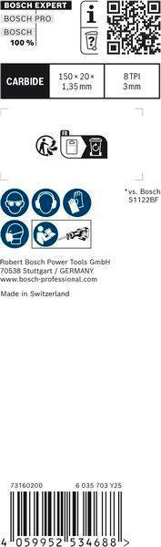 Bosch Expert Automotive Steel Säbelsägeblatt S957CHM 150 mm, TPI 8, für Automobilstahl