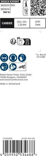 Bosch Expert Automotive Steel Säbelsägeblatt S957CHM 150 mm, TPI 8, für Automobilstahl