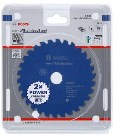 Bosch EXPERT Stainless Steel Kreissägeblatt 136 mm, 30 Zähne, für Edelstahl
