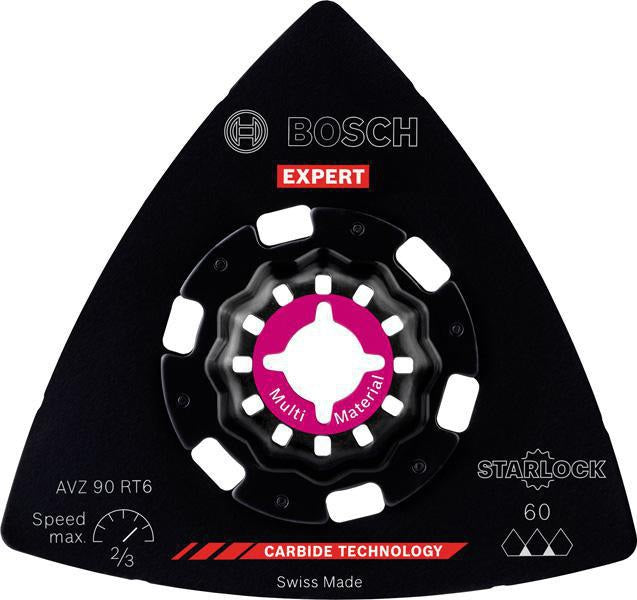 BOSCH EXPERT Sanding Plate AVZ 90 RT6 Starlock – Schleifplatte für Ecken und Kanten, Körnung 60