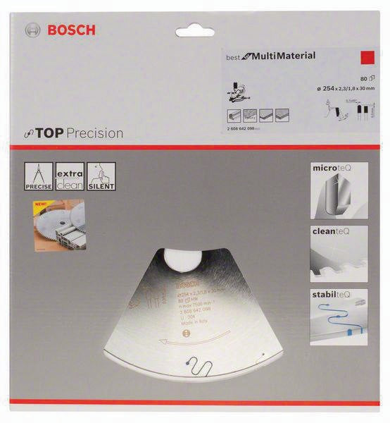 BOSCH Kreissägeblatt Top Precision Best for Multi Material 165 mm Z48 HLTCG für Tauch- und Handkreissägen
