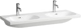 LAUFEN Doppelwaschtisch LUA 120x46 cm unterbaufähig mit Überlauf, 2 Hahnlöcher, weiß