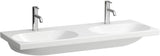 LAUFEN Doppelwaschtisch LUA 120x46 cm unterbaufähig mit Überlauf, 2 Hahnlöcher, weiß