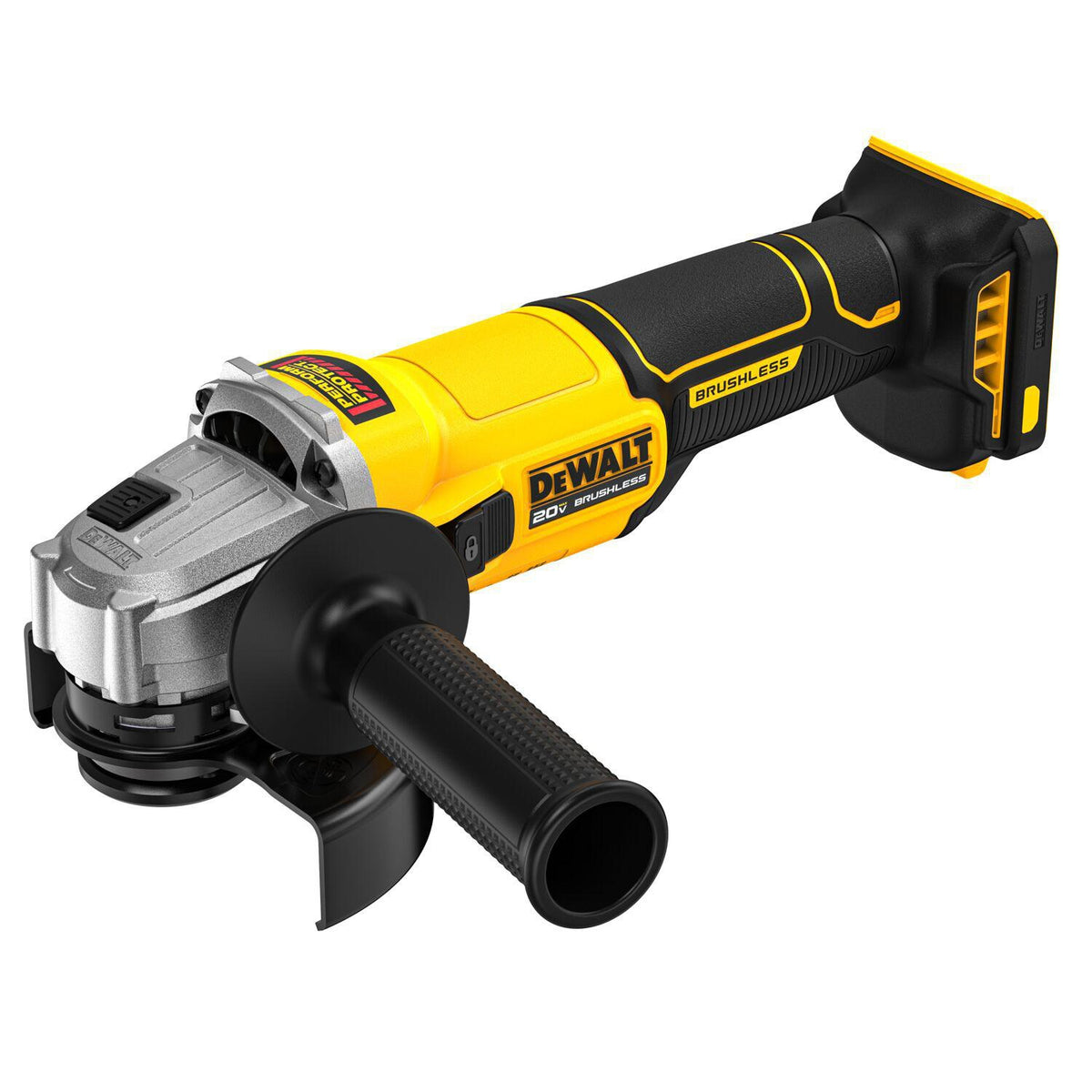 DEWALT Akku-Winkelschleifer DCG407NT 18V 125mm 9000 min-¹ – bürstenlos, Schiebeschalter, ohne Akku