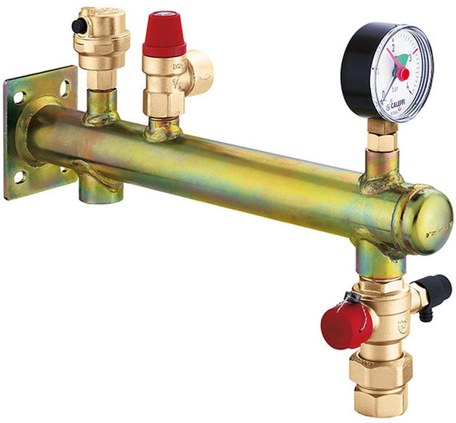 CALEFFI Wandgruppe 335 Stahl mit Schnellkupplung 3/4" bis 20 kW