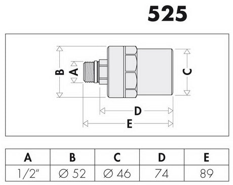 CALEFFI Wasserschlagdämpfer Antishock 3/4" für Wasch- und Spülbecken, Messing verchromt