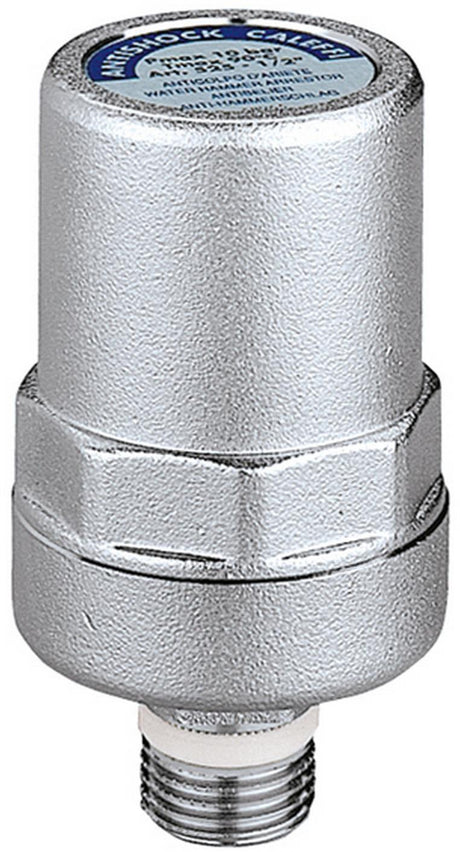 CALEFFI CA Antishock Wasserschlagdämpfer 1/2" – Messing verchromt, 10 bar