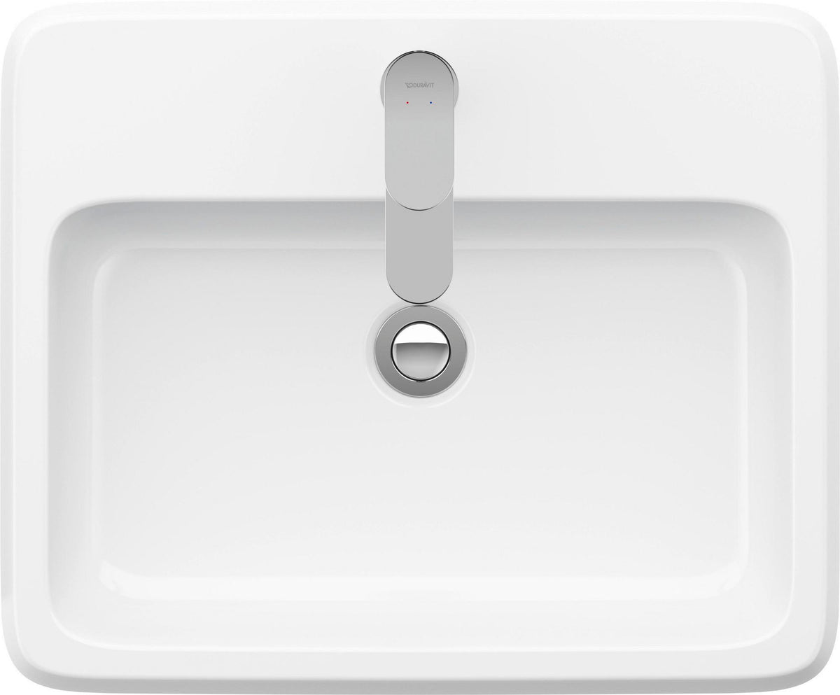 DURAVIT Qatego Einbauwaschtisch 550 mm Weiß mit HygieneGlaze, 1 Hahnloch & Überlauf
