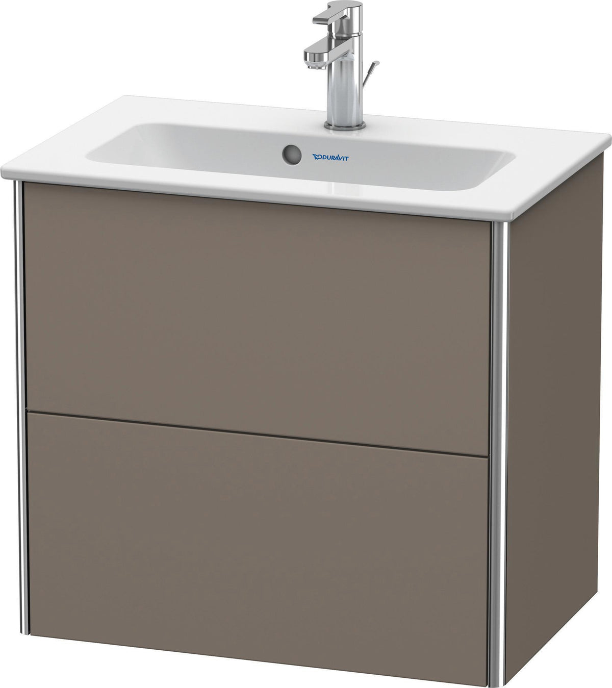 Duravit Waschtischunterbau XSquare, 2 Schubkästen, 560x610x388 mm, Flannel Grey Hochglanz
