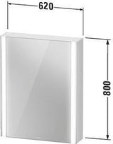 DURAVIT XViu Spiegelschrank 800 mm mit LED-Beleuchtung, Sensor, Steckdose, links