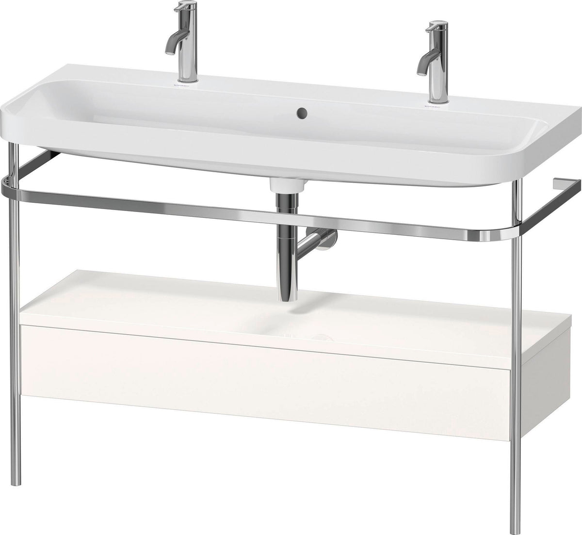 Duravit Happy D.2 Waschtischset 1175 mm mit Metallkonsole, Schubkasten und Waschschüssel