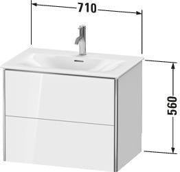 Duravit XSquare Waschtischunterbau 710 mm mit 2 Schubkästen in Steingrau matt
