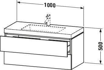 DURAVIT L-Cube Waschtischset c-bonded 1000 mm Basalt Matt mit Vero Air Waschtisch und 2 Schubkästen