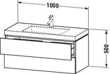 DURAVIT L-Cube Waschtischset c-bonded 1000 mm Basalt Matt mit Vero Air Waschtisch und 2 Schubkästen