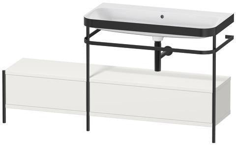 Duravit Waschtischset Happy D.2 Plus 1600x490mm Taupe Supermatt – Einrichtungssystem Ahorn rechts, bodenstehend